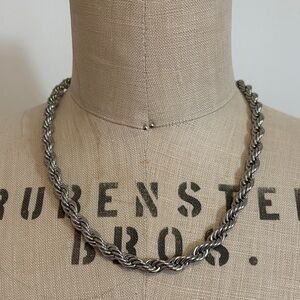 Silver Twisted Rope Necklace